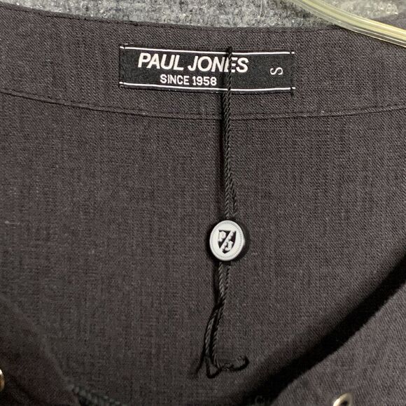 Paul Jones Long Sleeve Top Women S Rayon Linen Lace-Up Neck NWOT Charcoal - Picture 6 of 11